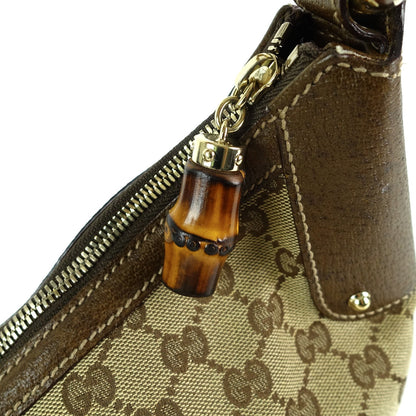 Gucci Monogram Canvas Bamboo Rings Hobo Bag