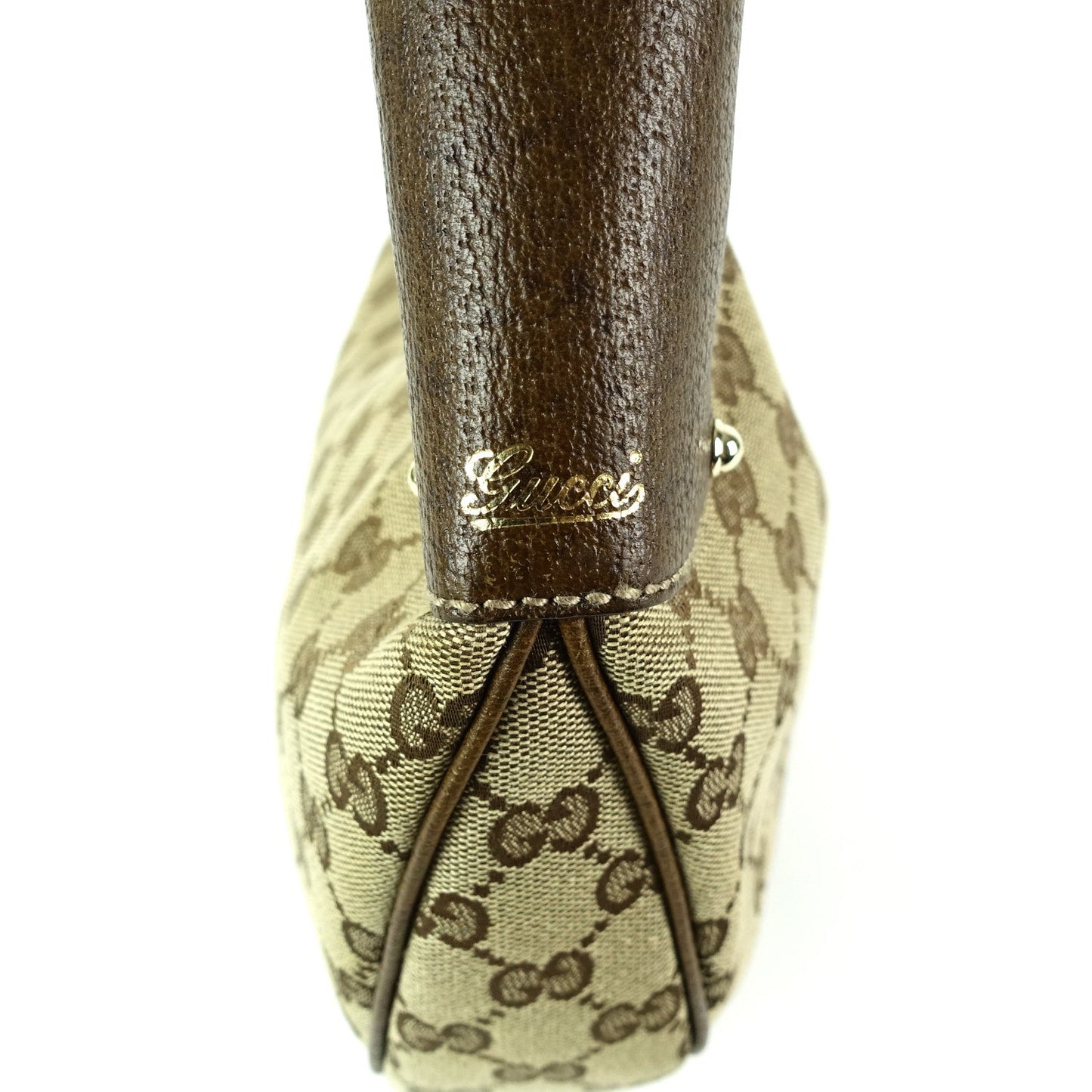 Gucci Monogram Canvas Bamboo Rings Hobo Bag