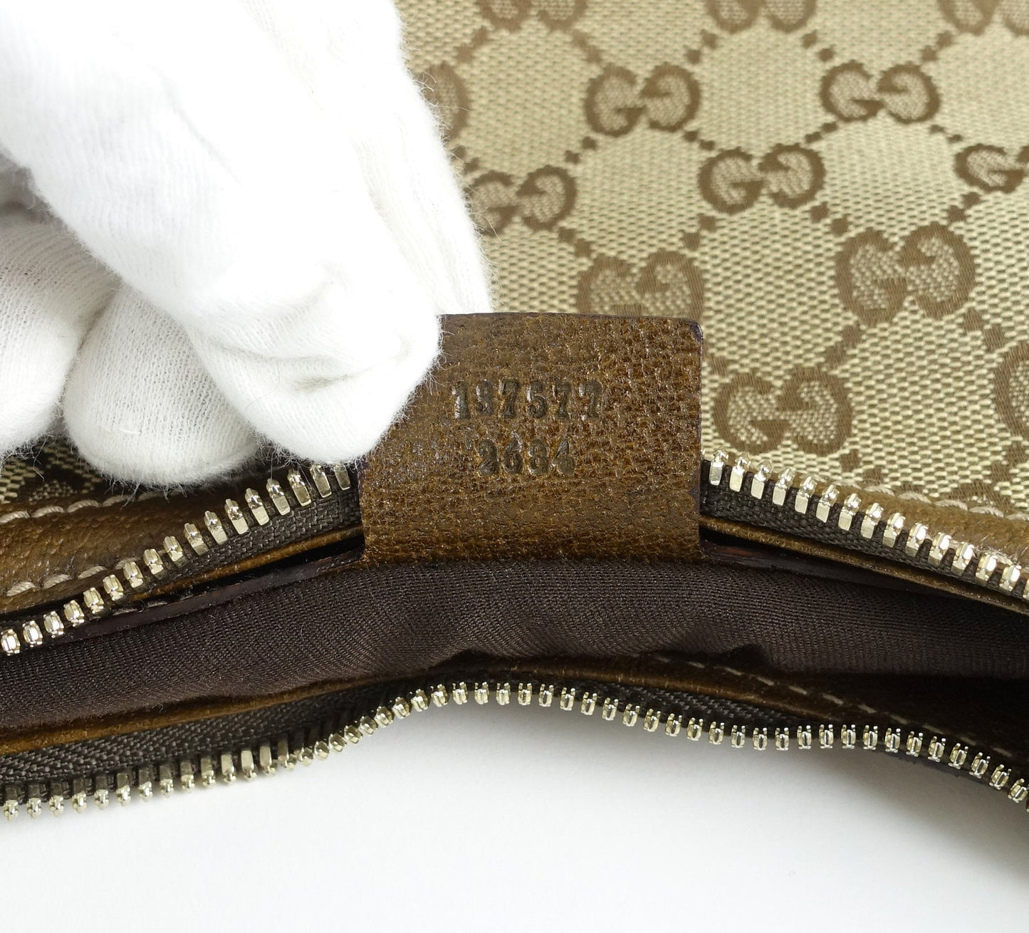 Gucci Monogram Canvas Bamboo Rings Hobo Bag