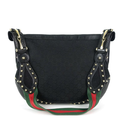 Gucci Pelham Web Monogram Canvas Hobo Bag