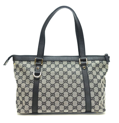Gucci Abbey Monogram Canvas Zip Tote Bag