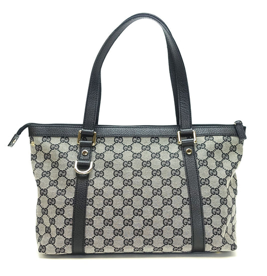 Gucci Abbey Monogram Canvas Zip Tote Bag