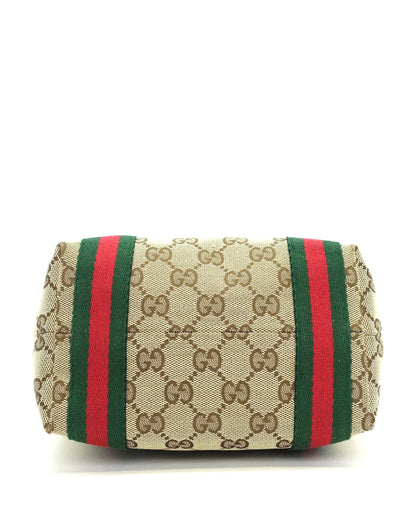 Gucci Jolicoeur Monogram Canvas Web Bucket Bag