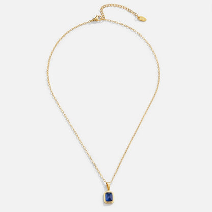 Ocean Blue Pendant Gold Necklace