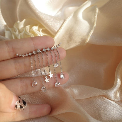 Orelia Star & Crystal Tassel Earrings