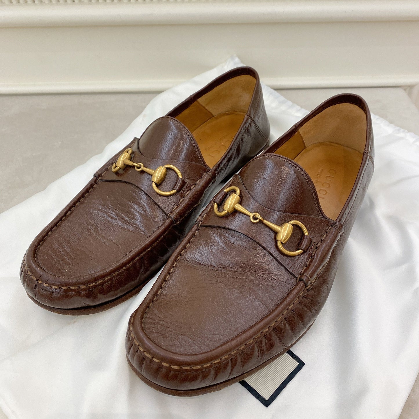 Gucci Donnie Horsebit Brown Leather Loafer