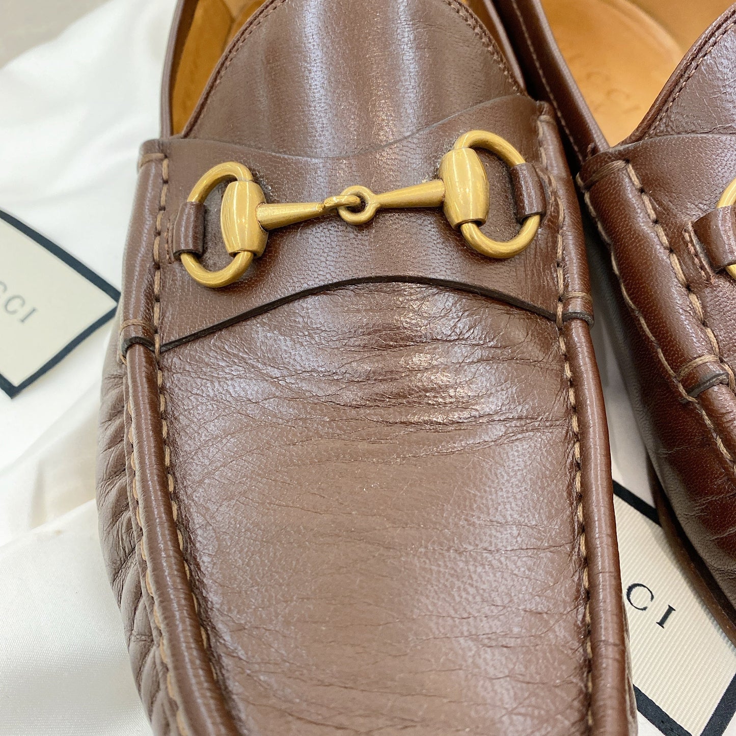 Gucci Donnie Horsebit Brown Leather Loafer