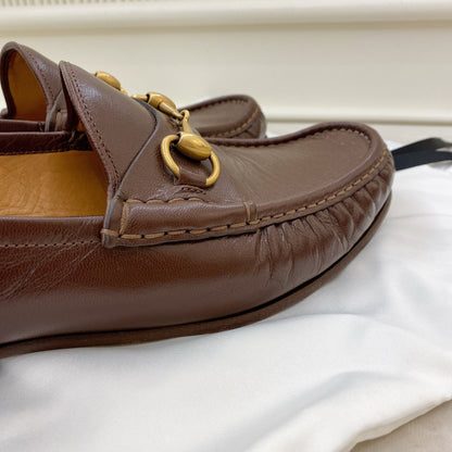 Gucci Donnie Horsebit Brown Leather Loafer