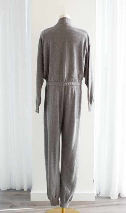 Rare Chanel F/W 1991 Grey White Pearl CC Cashmere Linda 91A Jumpsuit