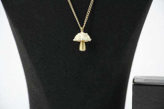 Chanel Vintage 03S Metal White Mushroom Necklace