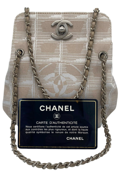Vintage Chanel Extra Mini Beige Canvas CC Travel Ligne Bag