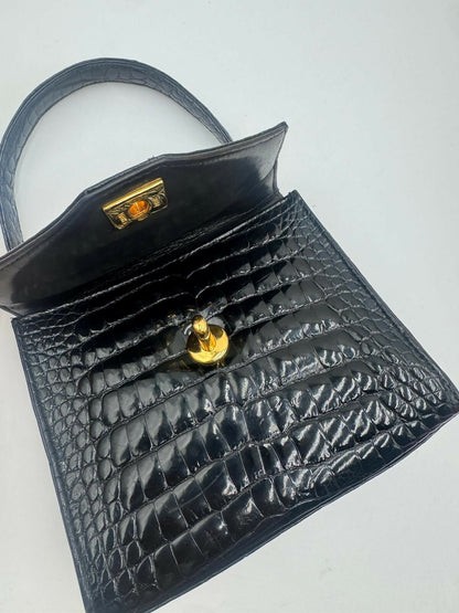 Chanel Vintage Exotic Crocodile Top Handle Bag