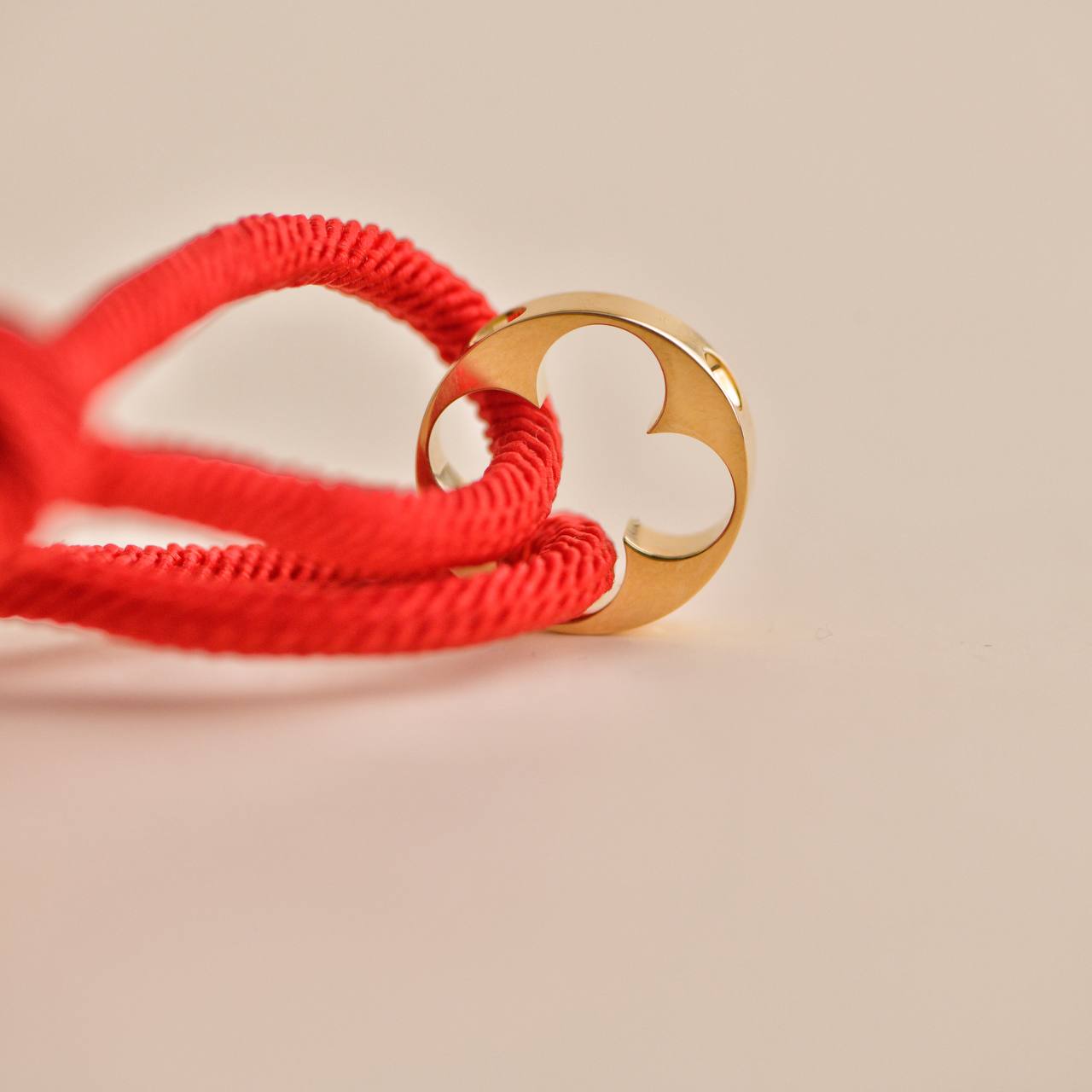 Louis Vuitton Empreinte 18K Yellow Gold Red Cord Bracelet