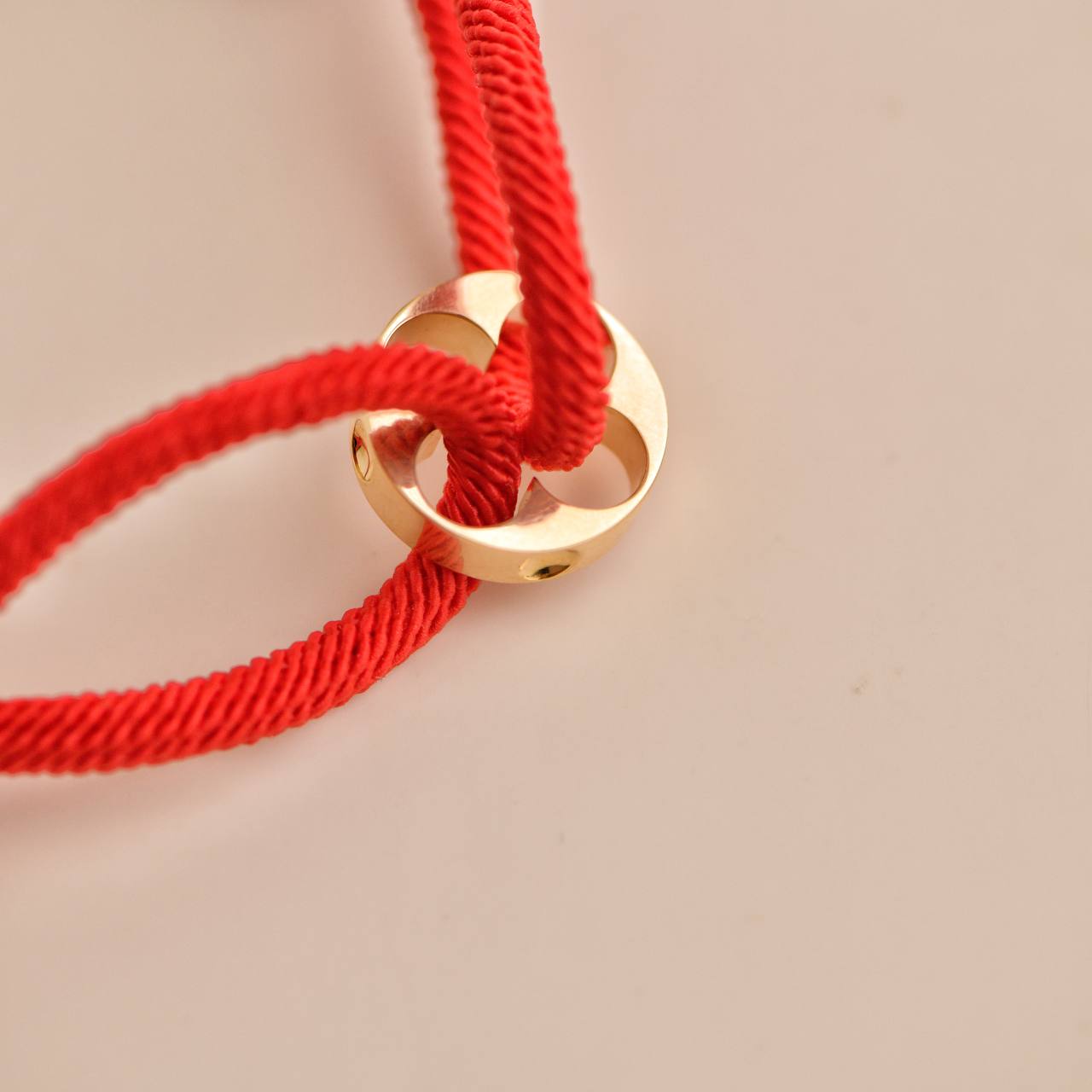 Louis Vuitton Empreinte 18K Yellow Gold Red Cord Bracelet