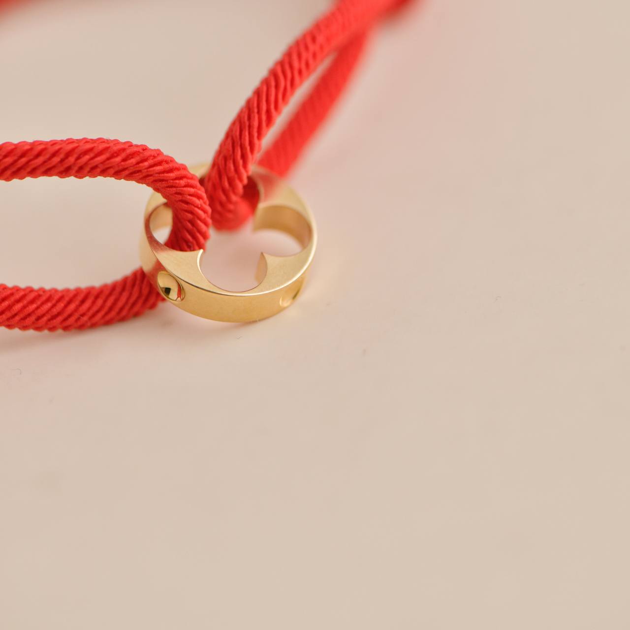Louis Vuitton Empreinte 18K Yellow Gold Red Cord Bracelet