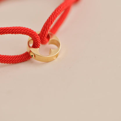 Louis Vuitton Empreinte 18K Yellow Gold Red Cord Bracelet