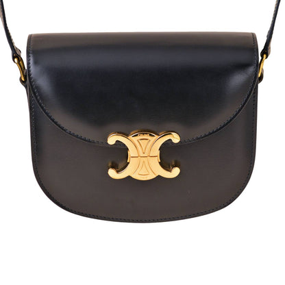 Céline Triomphe Besace Clea Calfskin Black Handbag