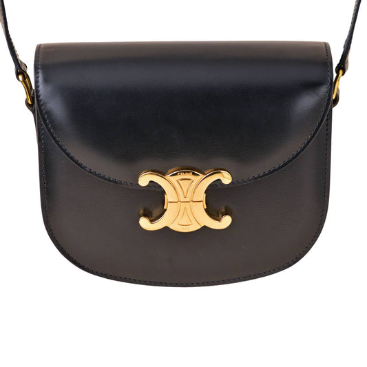 Céline Triomphe Besace Clea Calfskin Black Handbag