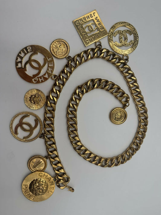 Chanel Iconic Logo Medallion Charm Necklace Belt