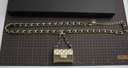 Chanel B21S Metal Handbag Leather Chain Waist Chain 92CM