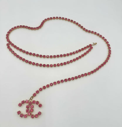 Chanel 1995 Vintage Barbie Pink Dangle Belt