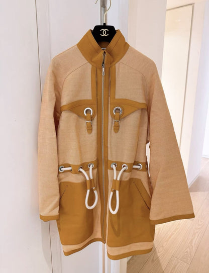 Hermes Leather Cashmere long coat