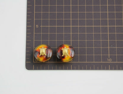 Chanel Vintage 97P Tortoise Shell Clip-on Earrings