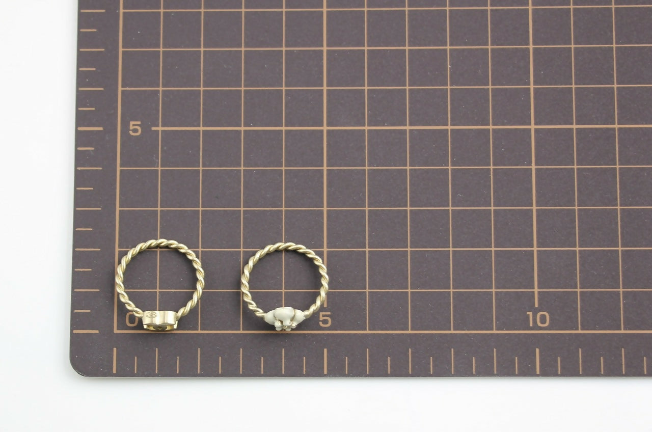 Chanel B11A Metal Camellia Two-Piece Ring Set