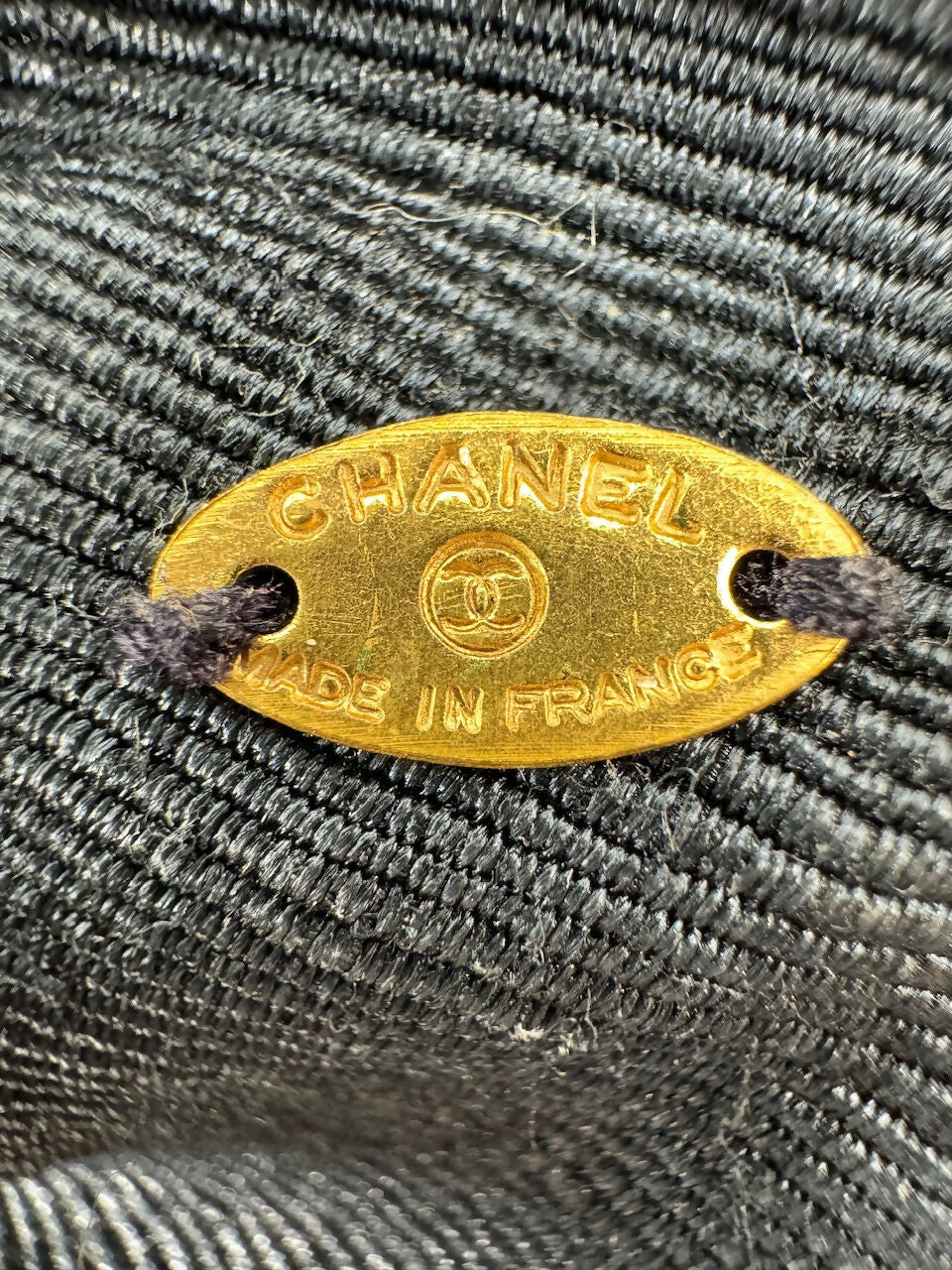 Chanel Vintage 1881-85 Denim Black Bow Hair Clip