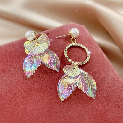 Rainbow Mermaid Tail Earrings