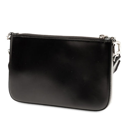 Prada 2VH129 Triangle Logo Plate Leather Shoulder Bag