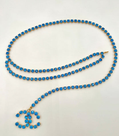 Chanel 1995 Vintage Barbie Blue Dangle Belt