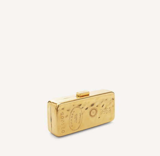 Chanel Spring-Summer 2006 Runway Hammered Gold Metal Bullion Bar Clutch