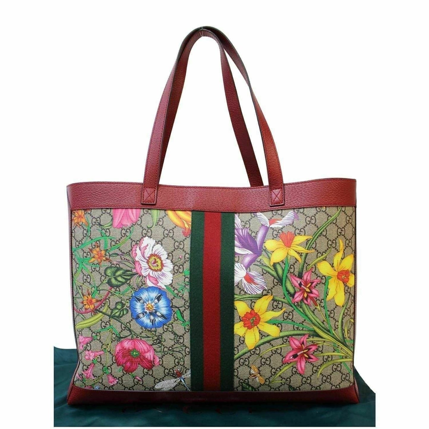 GUCCI Ophidia GG Flora Medium Tote Bag Red 547947