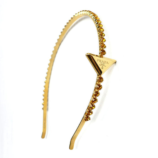 Prada Triangle Logo Crystal Headband