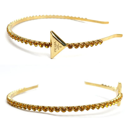 Prada Triangle Logo Crystal Headband