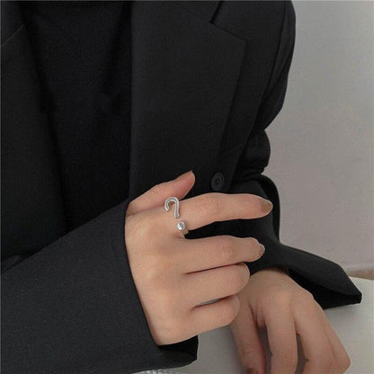 Silver Question Mark Ring