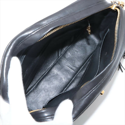 Chanel Vintage Black Mini Lambskin Tassel Bag with Gold Hardware