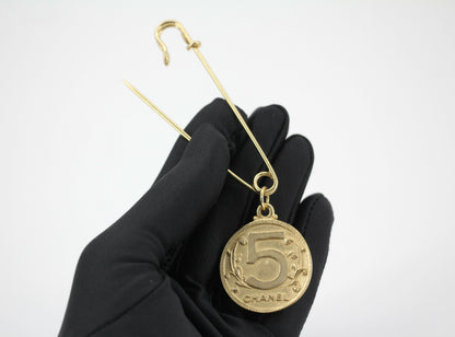 Chanel Vintage 03P Metal Ms Coco Coin Motif Brooch