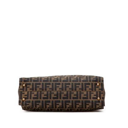 Fendi Zucca Canvas Leather Tote Bag