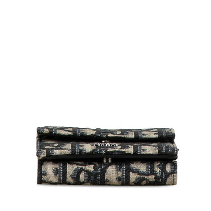 Dior Oblique Canvas Leather Trifold Wallet
