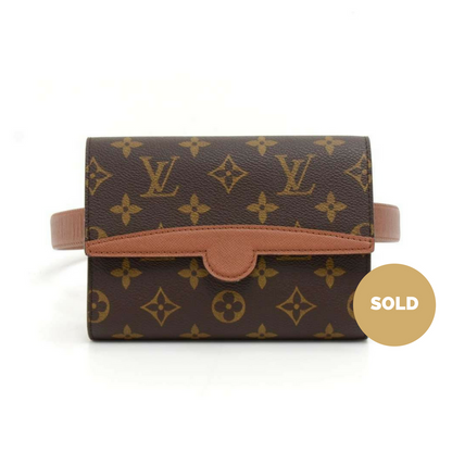Louis Vuitto Pochette Arche Monogram Canvas Clutch Bag with Belt