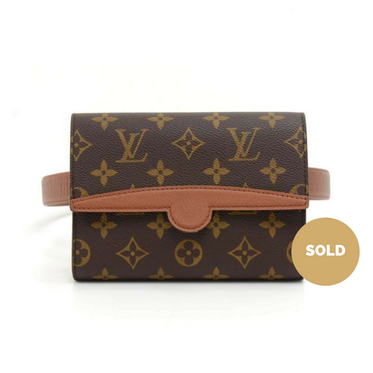 Louis Vuitto Pochette Arche Monogram Canvas Clutch Bag with Belt