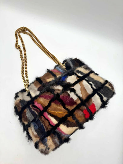 Chanel Vintage 2001 Mink Fur Maxi Flap Bag