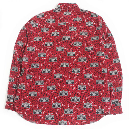 Saint Laurent Silk Long Sleeve Shirt Red