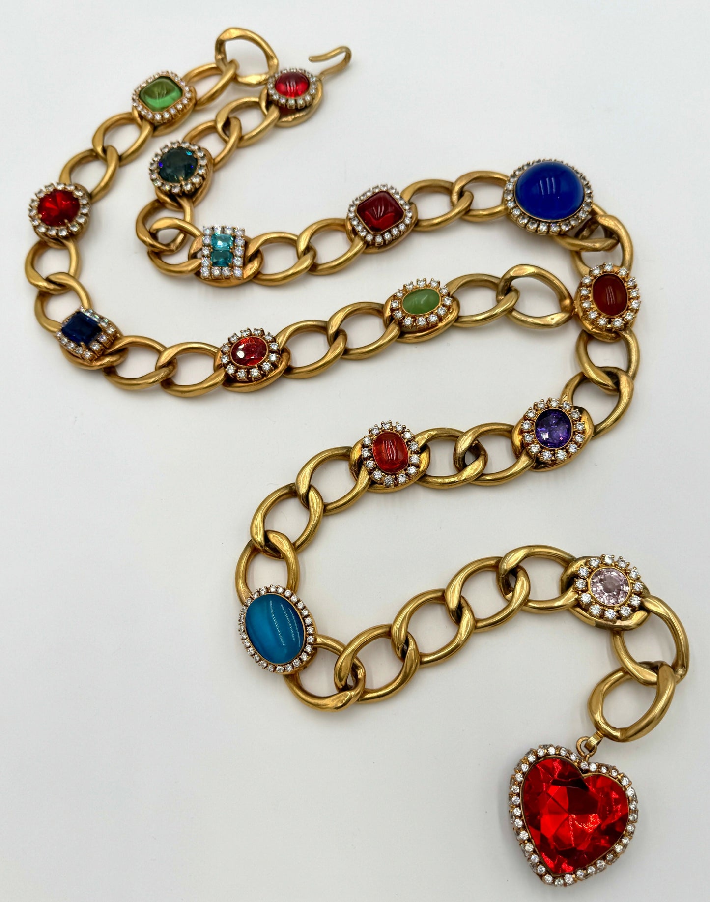 Chanel 1995 Vintage Barbie Red Heart Chain Belt