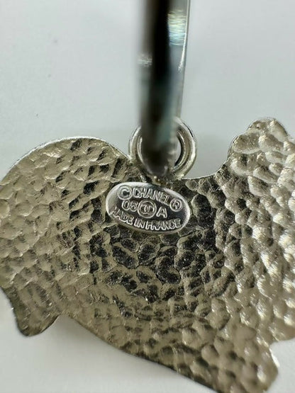 Chanel Vintage 03P & 05A Enamel White Squirrel Earrings