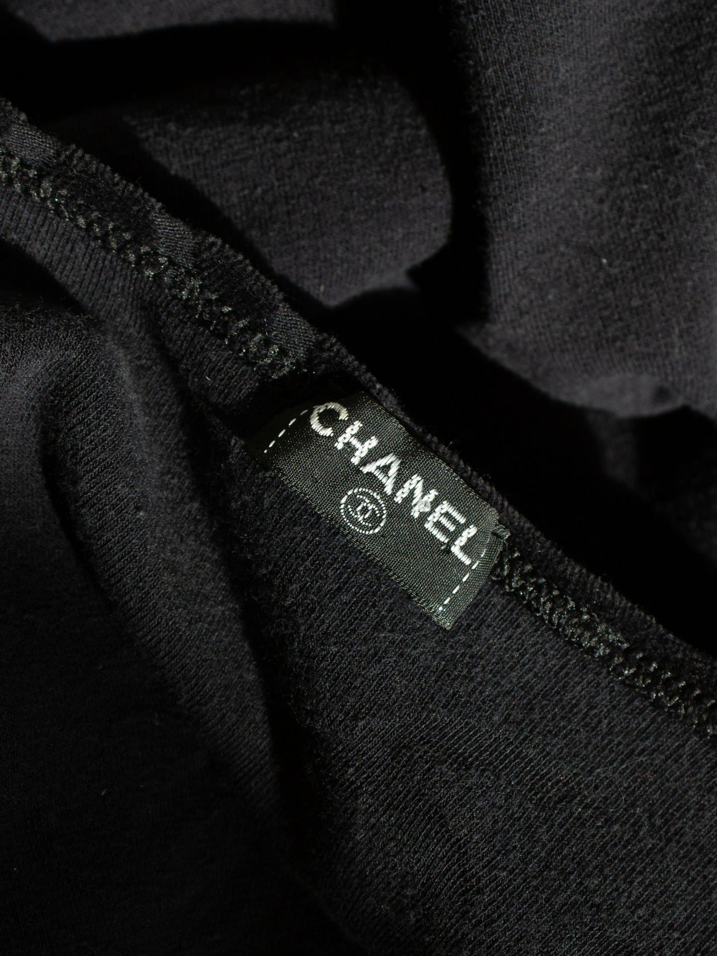 Chanel Vintage S/S1996 Black CC Logo Velour 96P LBD Mini Dress