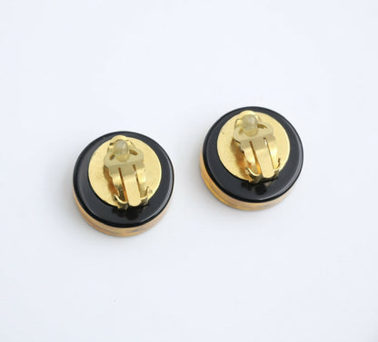 Chanel Vintage 98A Acrylic Brown Camellia Clip-on Earrings