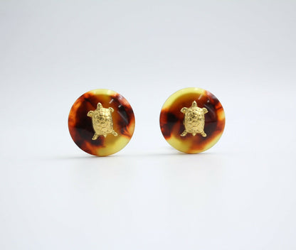Chanel Vintage 97P Tortoise Shell Clip-on Earrings